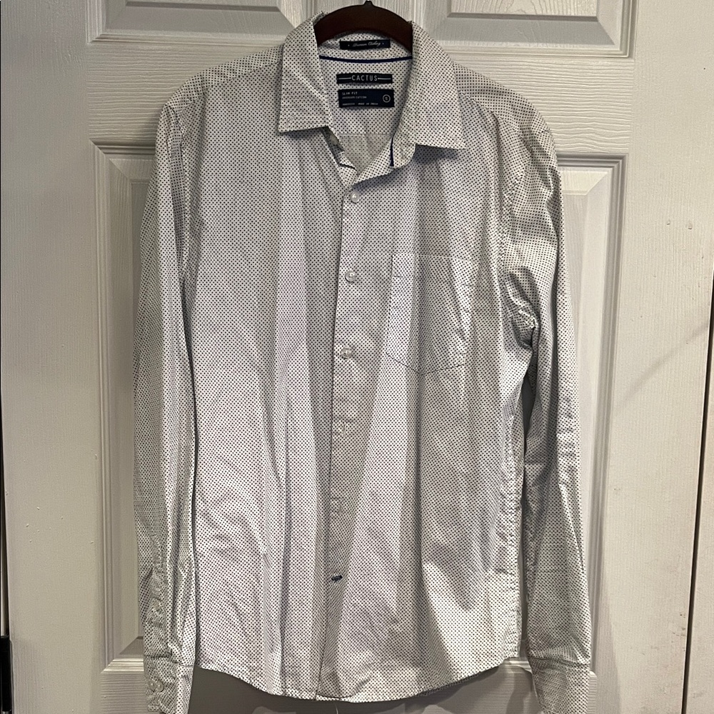 Cactus Monochrome Dotted Button-Down Shirt
